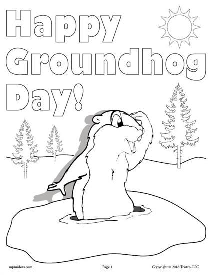 Groundhog Coloring Pages