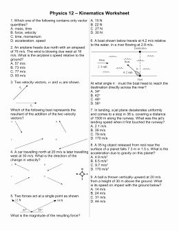 Projectile Motion Problems Worksheet With Solutions Pdf