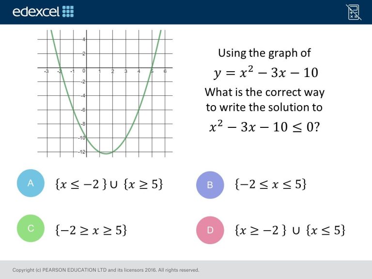 Quadratic Inequalities Worksheet