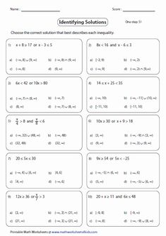 Compound Inequalities Worksheet