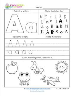 Letter A Worksheets