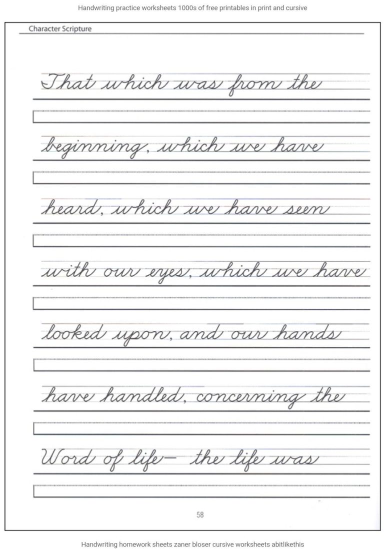 Cursive Worksheets