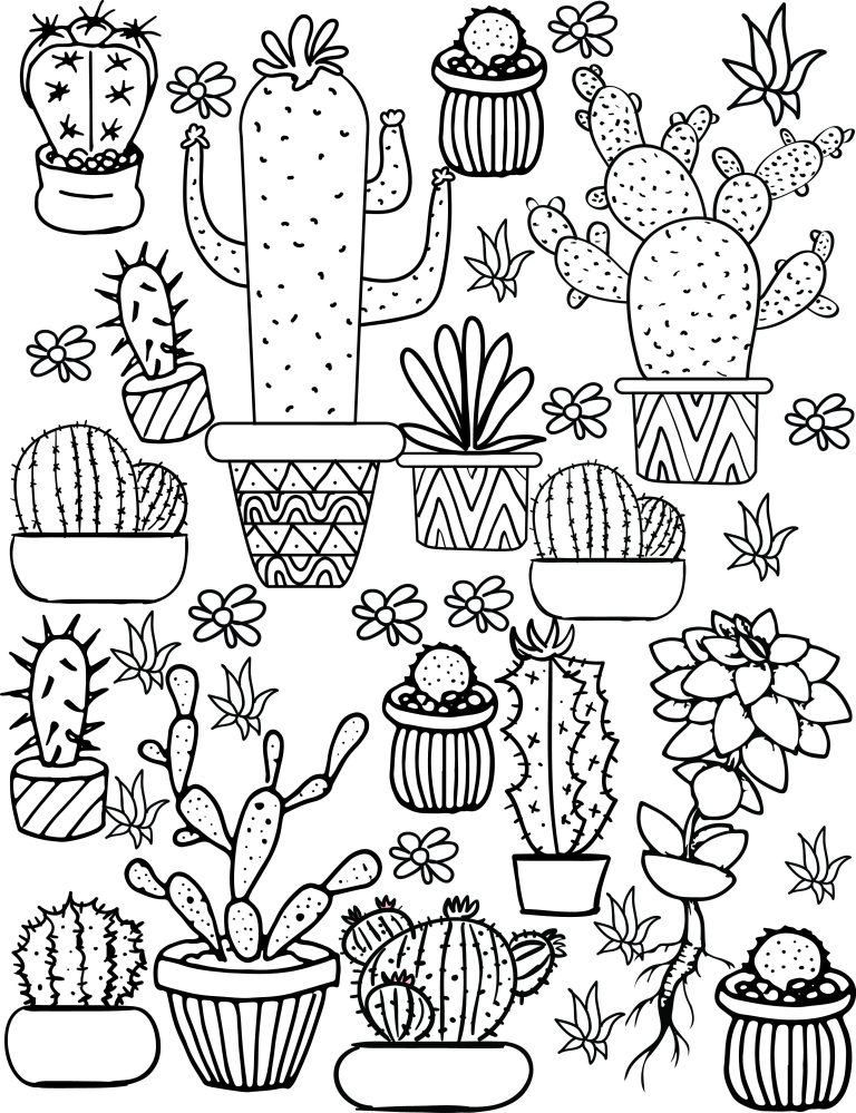 Cactus Coloring Pages