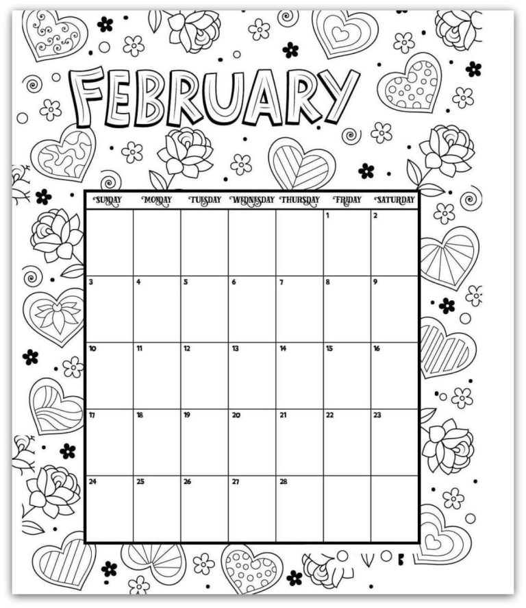 February Coloring Pages