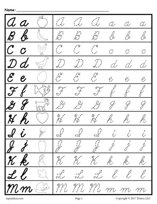 Cursive Alphabet Printable