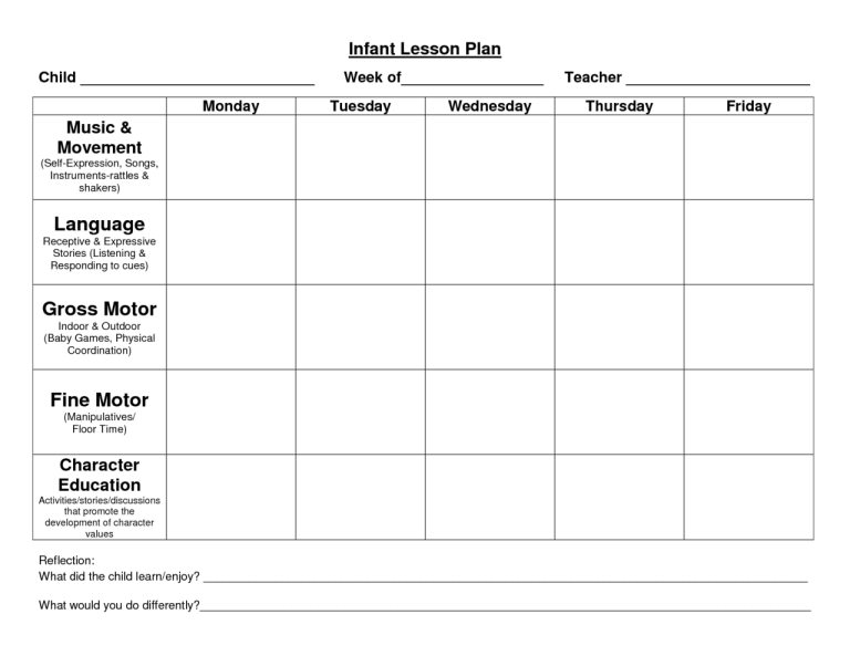 Free Printable Preschool Lesson Plans