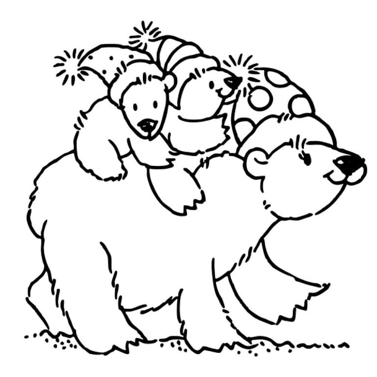 Christmas Polar Bear Coloring Pages