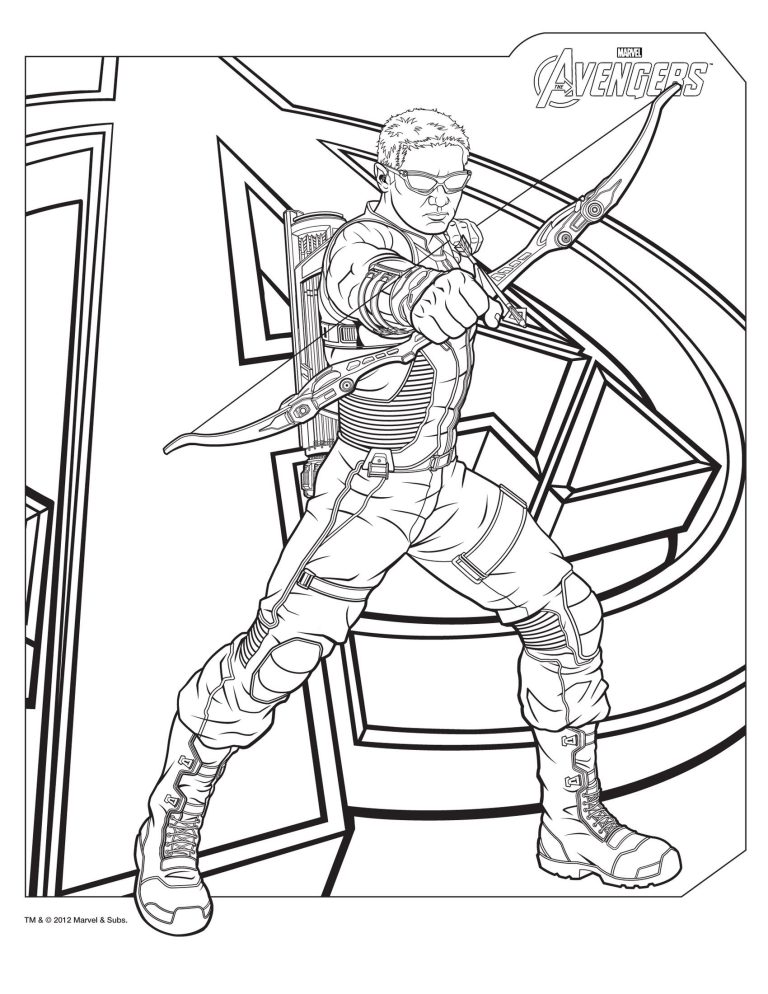 Hawkeye Coloring Pages