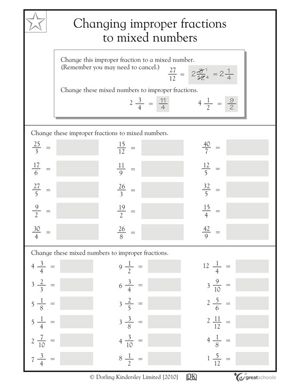 5th Grade Math Worksheets Fractions