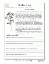 Reading Comprehension Worksheets 4th Grade