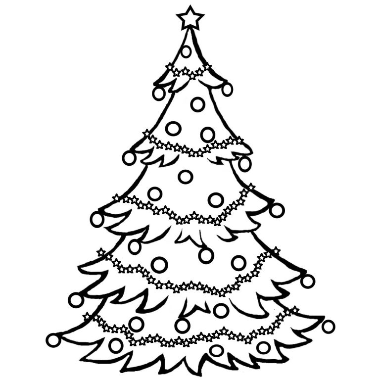 Christmas Tree Clipart Coloring Page