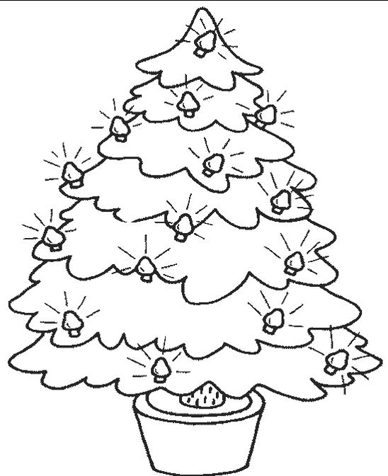 Christmas Tree With Lights Coloring Page