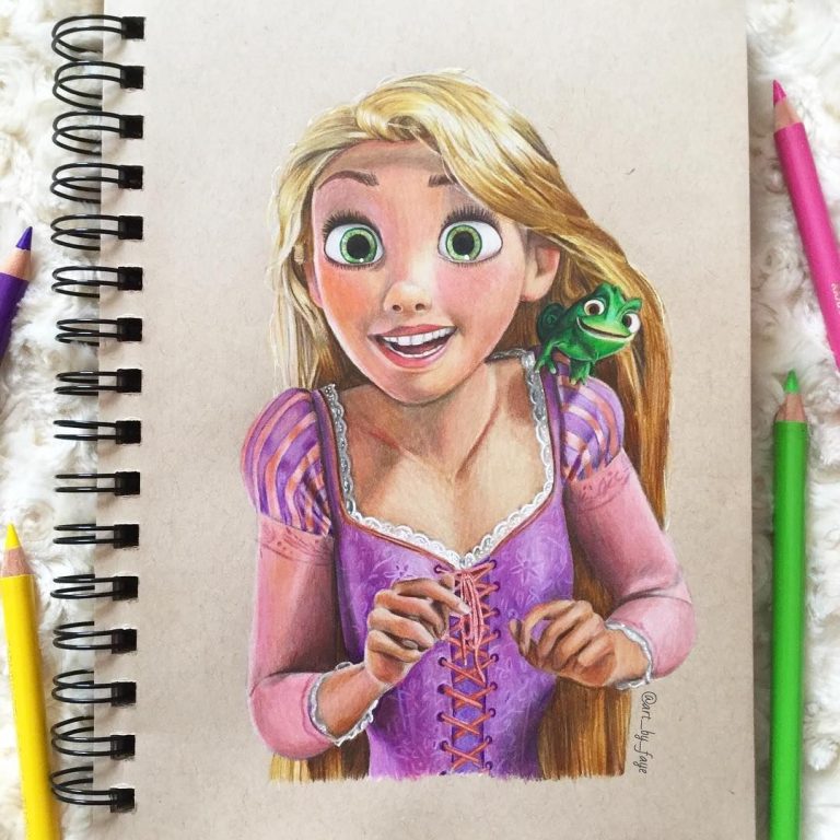 Princess Drawing With Colour