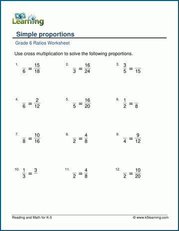 Proportions Worksheet