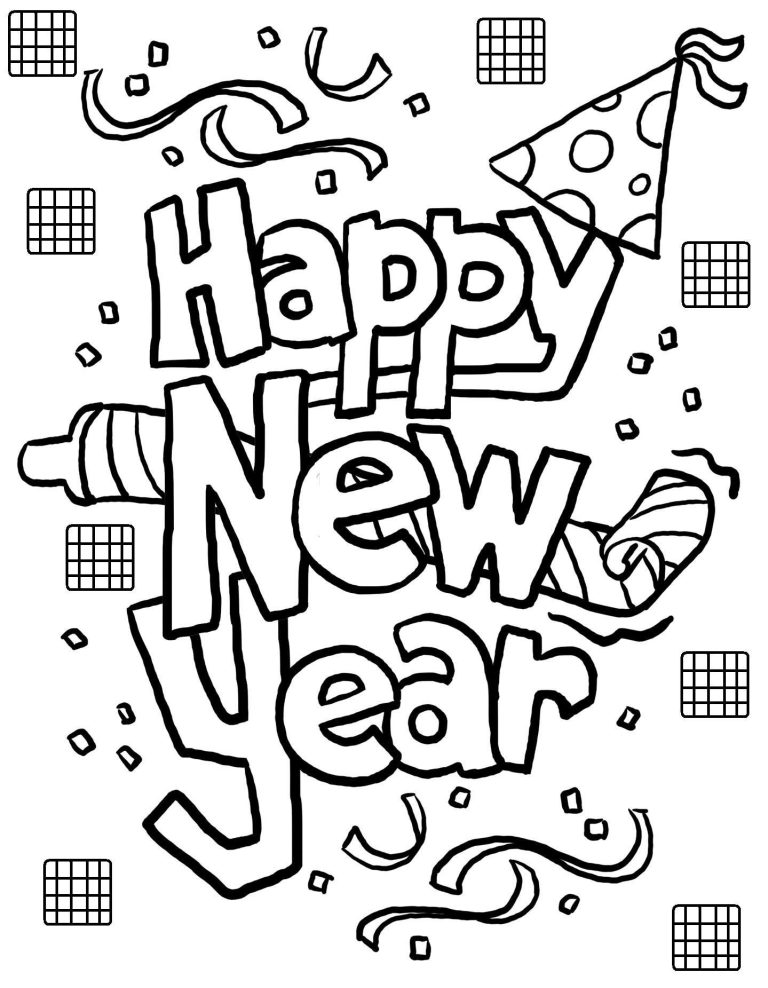 New Years Coloring Pages 2019