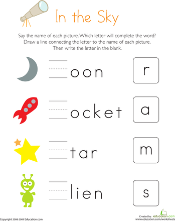 Missing Letters Worksheet