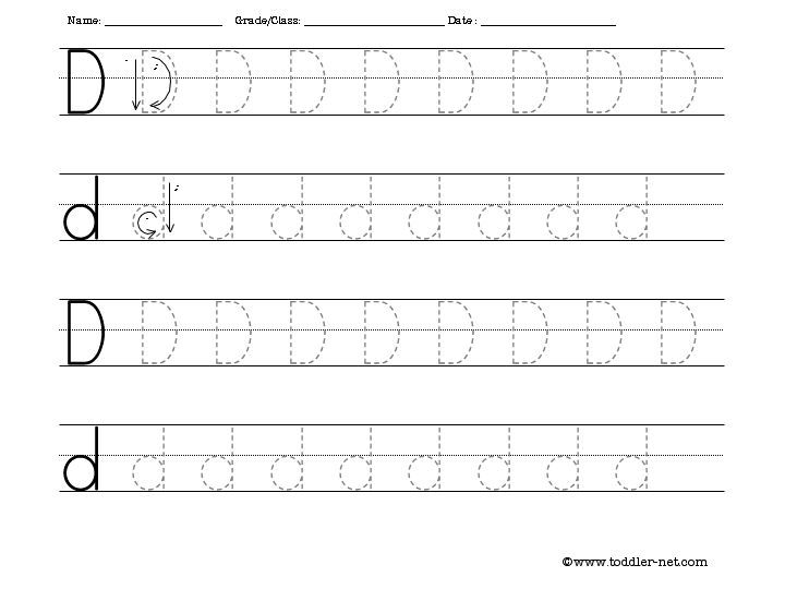 Letter Tracing Worksheets D