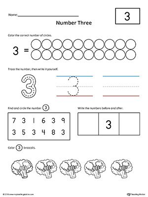 Number 3 Worksheets