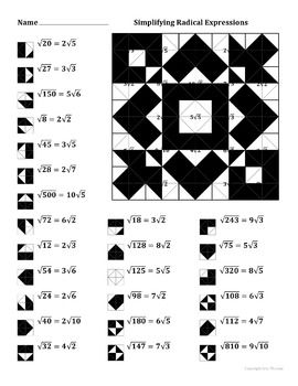 Simplifying Radicals Worksheet Pdf