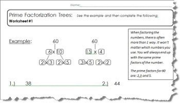 Prime Factorization Worksheets Pdf