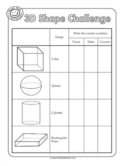 3d Shapes Worksheet