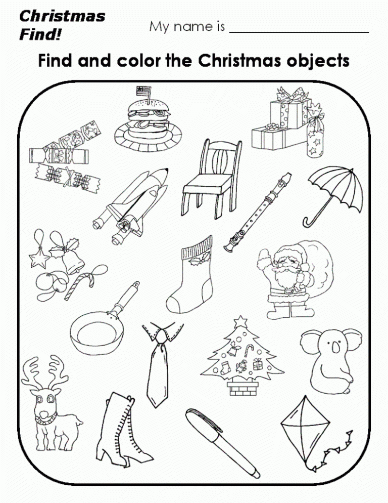 Christmas Worksheets For Kindergarten