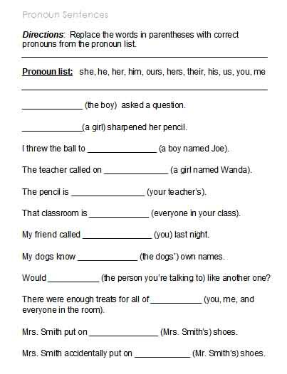 Possessive Pronouns Worksheet