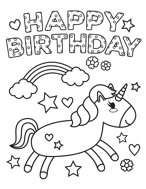 Happy Birthday Coloring Pages