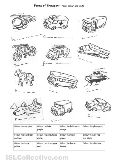 Transportation Worksheet