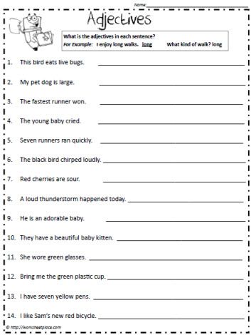 Adjectives Worksheets