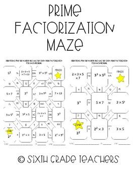 Prime Factorization Worksheet 6th Grade