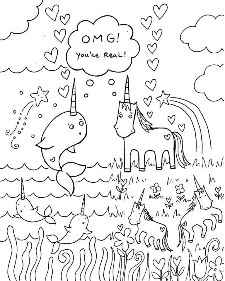 Narwhal Coloring Page