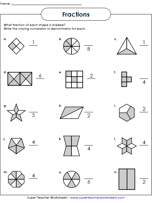 Fractions Worksheets Grade 2