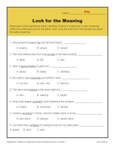 Context Clues Worksheets 1st Grade