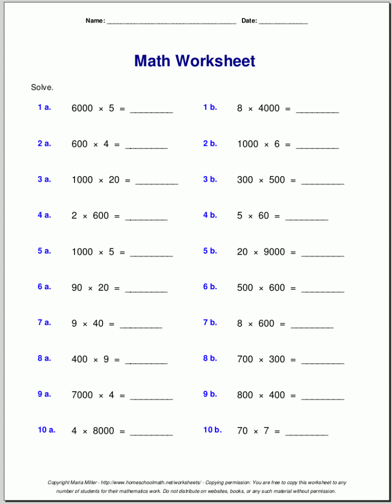 Integers Worksheet Grade 6