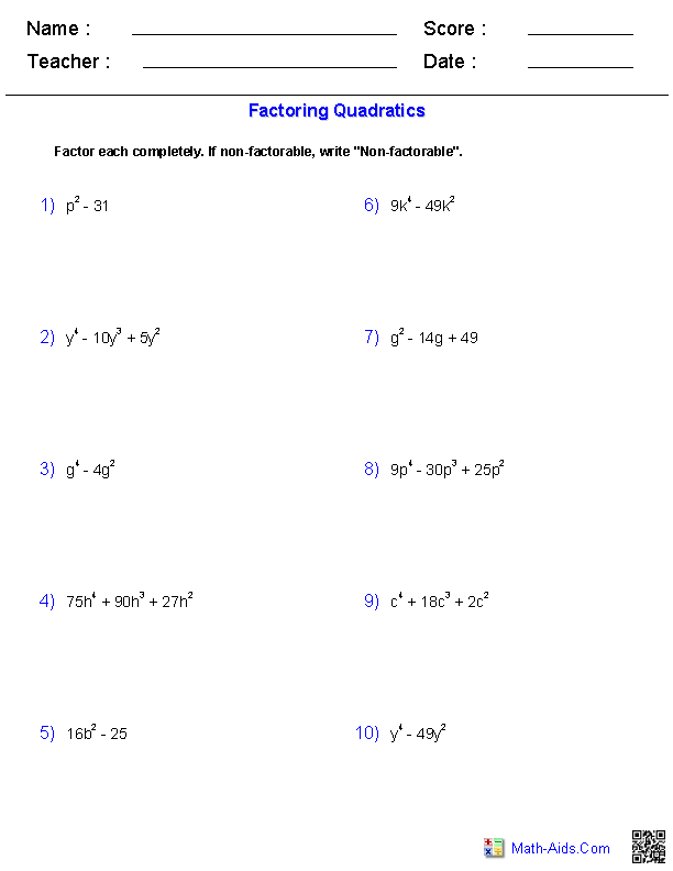 Algebra Worksheets For Special Education Students