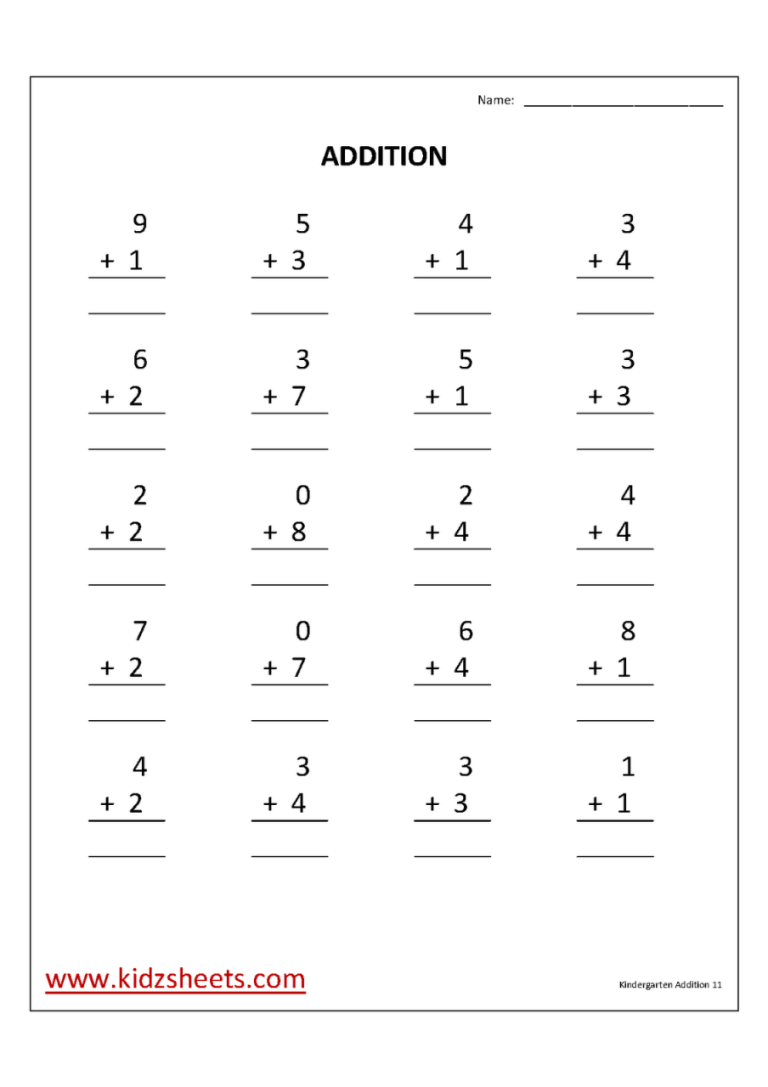 Basic Addition Worksheets