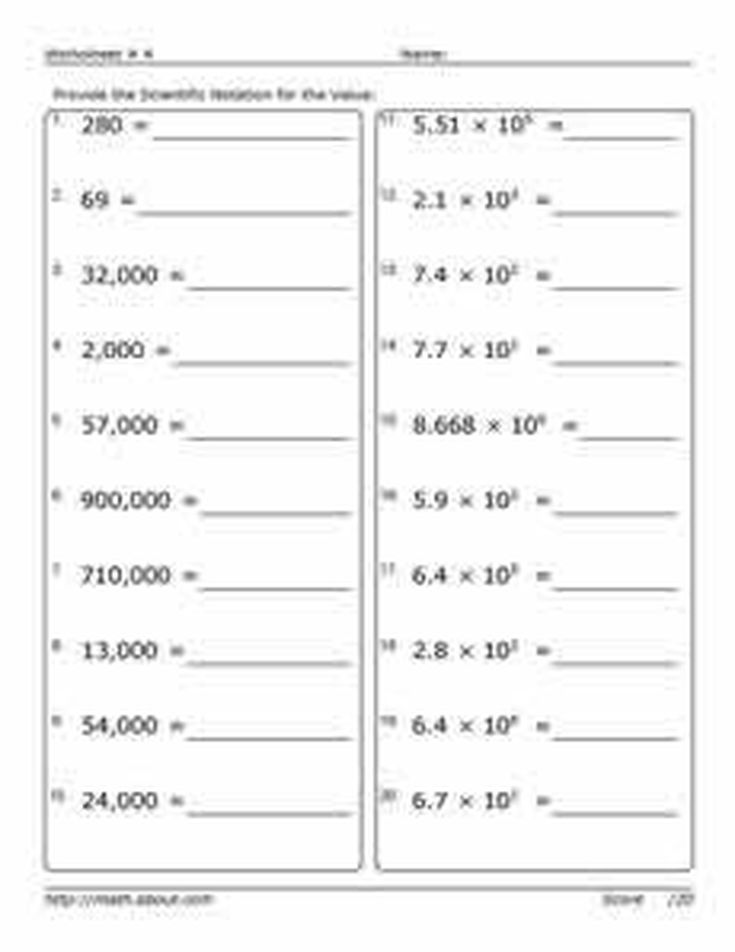 Scientific Notation Worksheet Answers