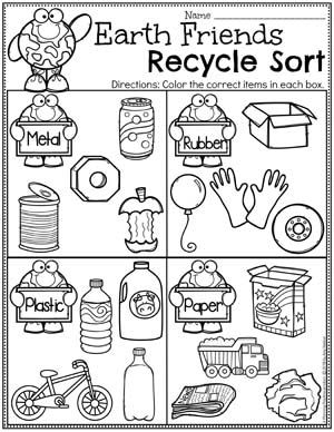 Recycling Worksheets