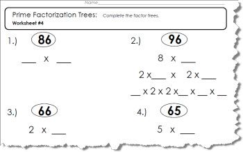 Prime Factorization Worksheet With Answers Pdf