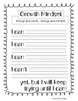 Growth Mindset Worksheets