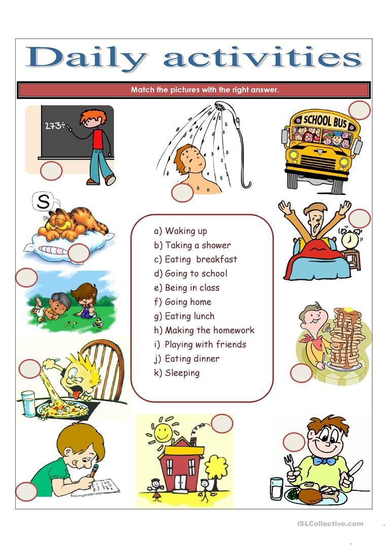 Daily Activities Worksheet