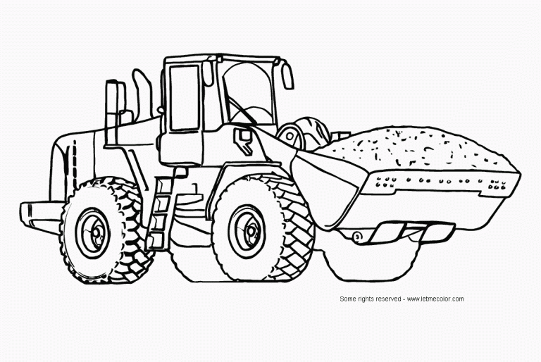 Excavator Coloring Page