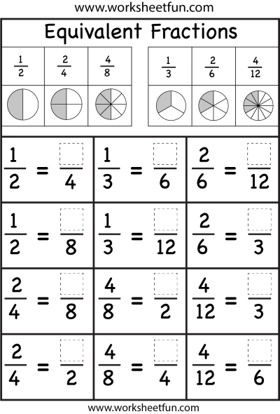 Equivalent Fractions Worksheet