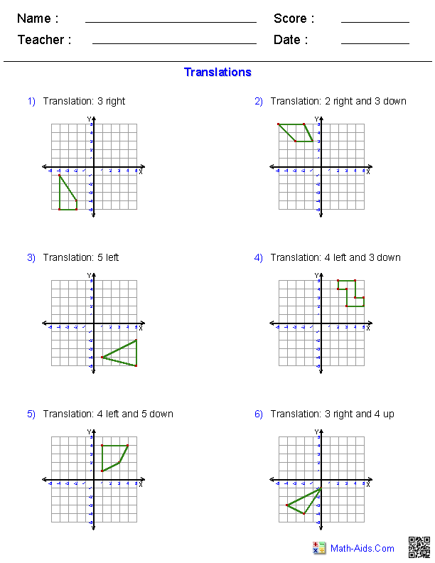 Transformations Worksheet