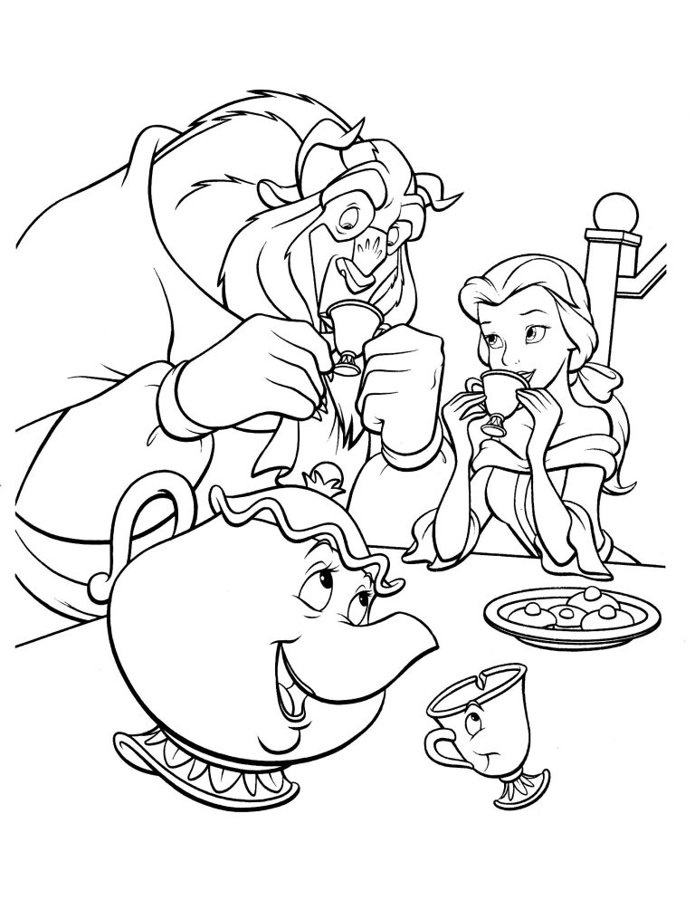 Beauty And The Beast Coloring Pages