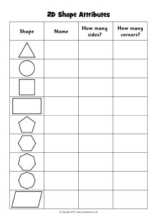 2d Shapes Worksheets