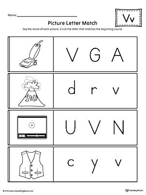 Letter V Worksheets