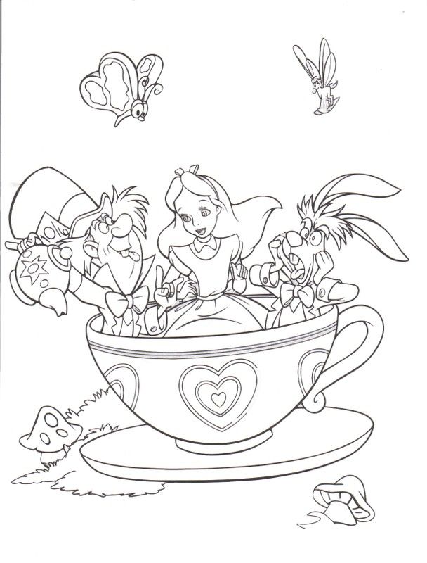 Alice In Wonderland Coloring Pages